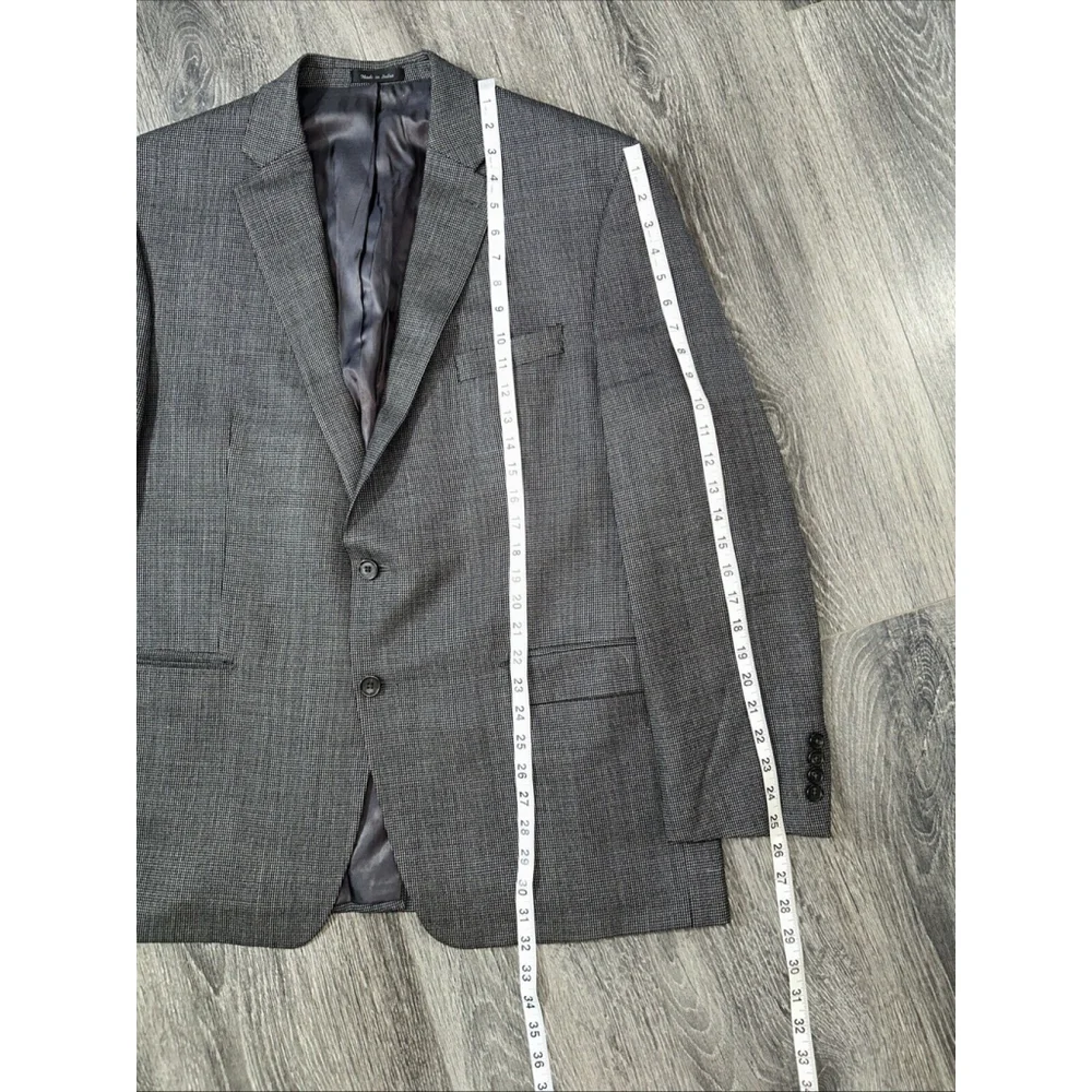 Lauren Ralph Lauren 46 R Charcoal Wool Two Button Jacket Vented FLAWED
